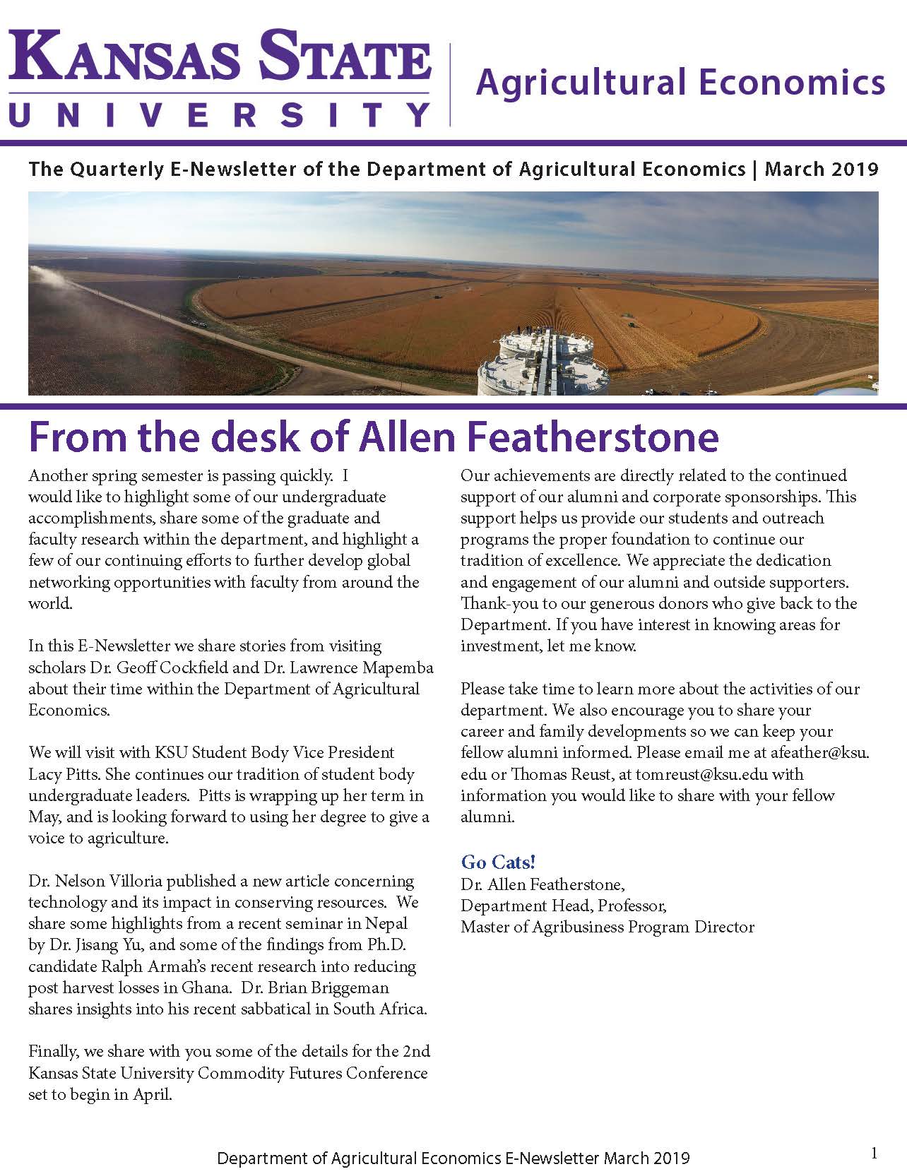 2019 Spring Ag Econ E-Newsletter