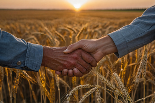 Farmers shaking hands